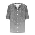 thumbnail image 5 of GNFQXSS Women Button Down V Neck Short Sleeve Blouse Casual Lightweight Breathable Button Closure Top For Daily Wear Gray XXXXL, 5 of 5