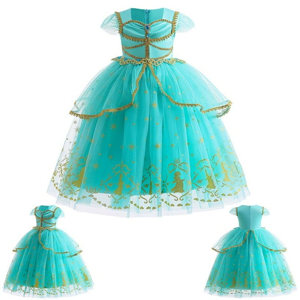 Fantasia-vestido de princesa Aladdín Jasmine para niñas, traje de fiesta de tul, disfraz de Carnaval Fivean unisex