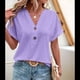 thumbnail image 3 of Top Henley de Corta con Cuello en V para Mujer, , Talla XL, 3 of 6