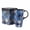 Blue, variant on Topadorn Watercolor Blue Flower Ceramic Travel Mug, 17oz, Blue Floral Print on Black, Spill-Resistant Lid, Microwave/Dishwasher Safe, Gift Boxed