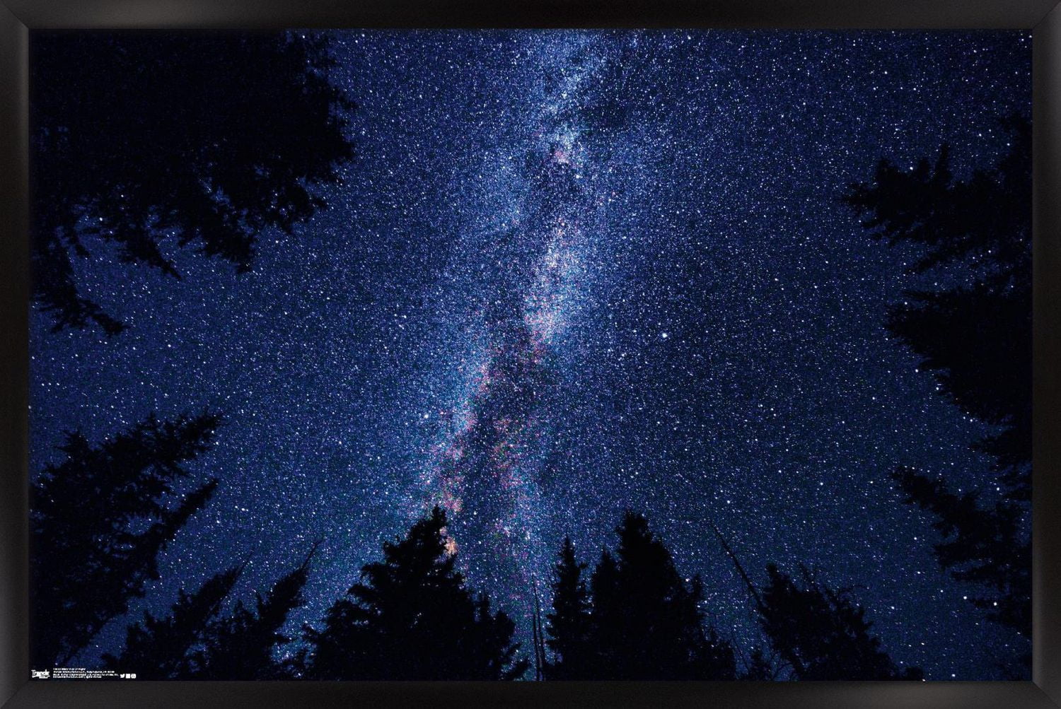 Milky Way At Night Wall Poster, 14.725" x 22.375" Framed
