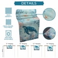thumbnail image 6 of Coastal Turtle Blue Table Runner 120 Inches, Summer Beach Nautical Coral Starfish Bed Runner Dresser Scarves Tabletop for Indoor Outdoor Parties/Ceremony/Banquet, 13"x 120", 6 of 8