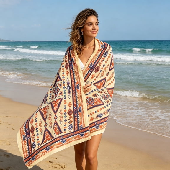 Weloille Quick Dry Beach Towel 6 x 3 Ft, Absorbent Sand Free Towel, Microfiber Lightweight Fade Resistant Blanket, Large Size Cover for Swimming Pool Spa Travel Outdoor