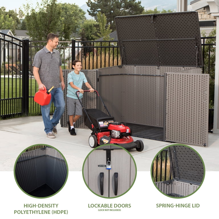 Lifetime Rough-Cut Polyethylene Horizontal DIY Storage Shed, 52