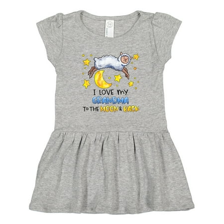 

Inktastic I Love My Grandma to the Moon and Back Cute Sheep Gift Toddler Girl Dress