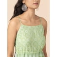 thumbnail image 4 of Indya Women's Green Foil Tiered Drawstring Strappy Kurta, 4 of 6