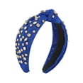 thumbnail image 4 of Diadema de cristal Hugo tocado de diamantes de imitación estilo vintage azul, 4 of 10