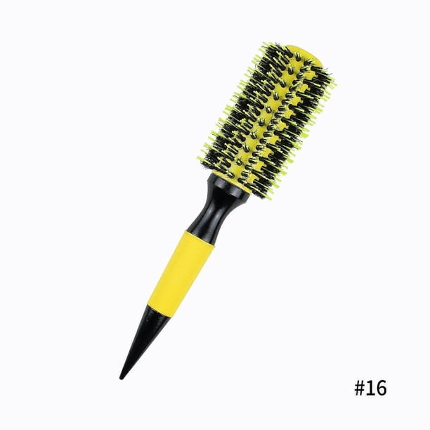 1 Piece All Black Ceramic Aluminum Tube Heat Conductive Fluffy Hair Styling Curling Comb Rubber Handle Hair Roll Comb New