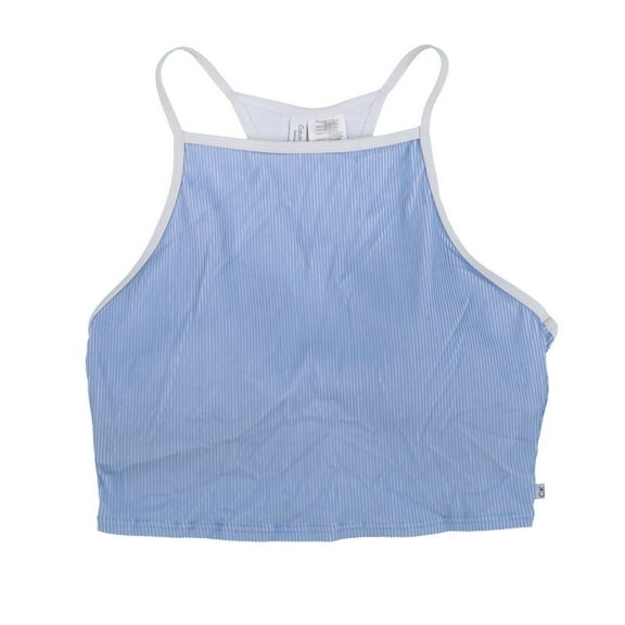 Calvin Klein Womens Tankini Top Swimsuit Long Line Racerback Blue Large New