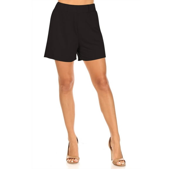 Women's Casual Lightweight Elastic High Waist Loose Fit Basic Solid Pants Shorts S-3XL