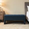 thumbnail image 3 of GZXS 47 Inch Storage Bench, Modern End of Bed Bench in Linen Upholstery, for Living Room/Entryway/Dorm, Navy Blue, 3 of 9