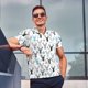 thumbnail image 4 of Balery Winter Art Blue and Black Moose Camisa Polo de Hombre con Estampado, de Manga Corta y Tejido Medio, Camisa Tipo Golf Polo-X-Large, 4 of 6