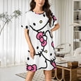 thumbnail image 2 of Hello Kitty Nightgowns for Women Short Sleeve Night Gown Soft Sleep Shirts Women's Sleepwear Print Sleep Dress, 2 of 7
