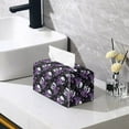 thumbnail image 2 of Psesaysky PU Leather Tissue Box Cover Rectangular Skull Purple Rose Tissue Holder Dispenser Paper Cover Case Napkin Holder Home Decor for Bathroom living room office car kitchen, 2 of 7