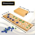 thumbnail image 4 of Point Games Solid Wood Deluxe Mancala - Folding Board Game w Metal Latch and Glass Marbles- Portable Strategy Travel Game - Recommended Ages 6+, 4 of 5