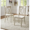 thumbnail image 2 of Weston Home Farmhouse Wood Dining Side Chair, Antique White (Set of 2), 2 of 10