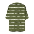 thumbnail image 6 of BiZtdJrK Womens Striped Print Cardigan 3/4 Length Sleeve Casual Summer Shrugs Soft Loungewear Open Front Cardigans Army Green XL, 6 of 6