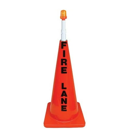 28 Inch Five Light - 28 in. Orange Message Cone with Orange Light - Fire Lane