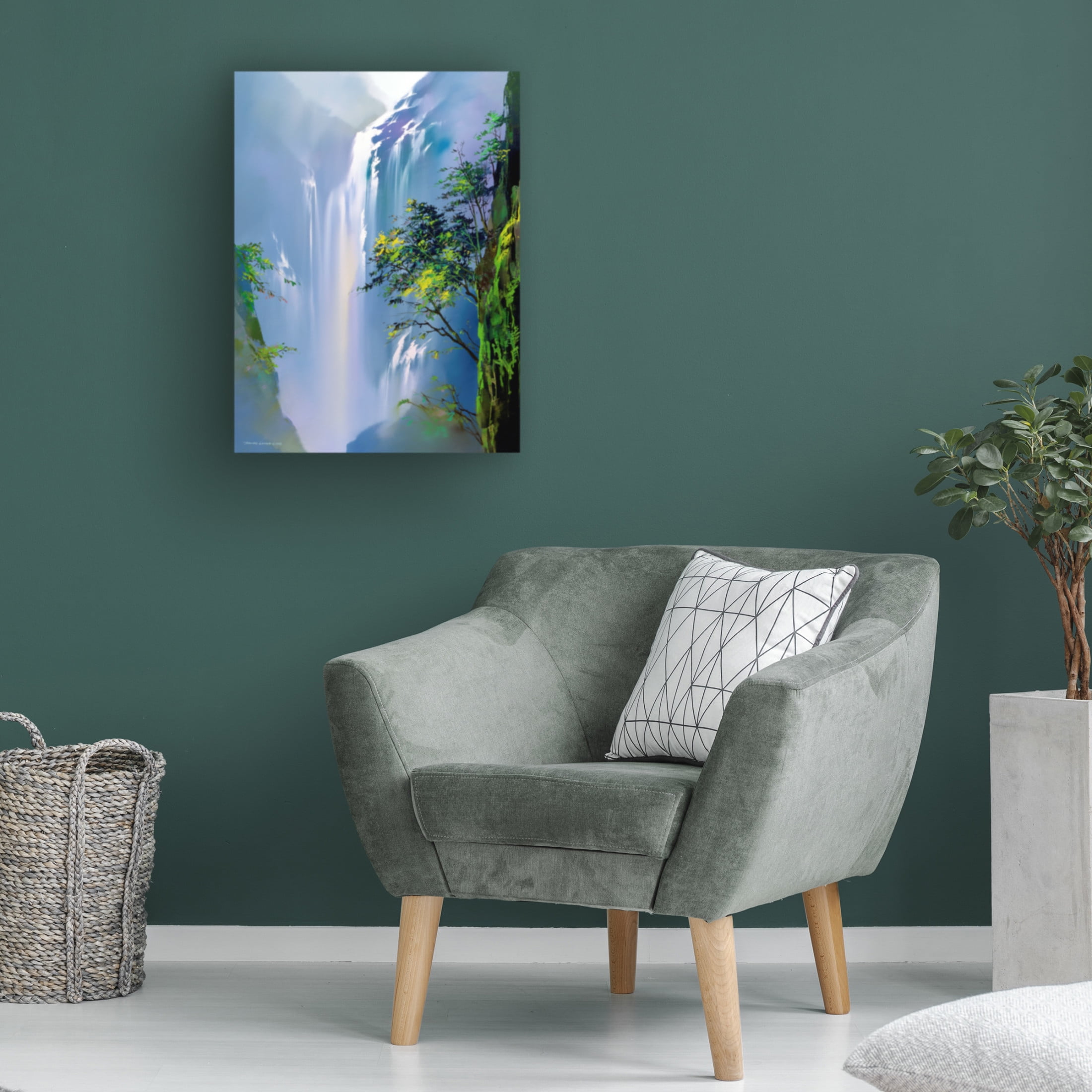 Canvas Wall Art - Thomas Leung 'Spring Cascades' Wall Art for Living Room, Bedroom, or Office Décor by Trademark Fine Art - 35 x 47 Inches