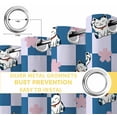 thumbnail image 4 of Fsddascl Cute Cat Blackout Curtains for Bedroom/Living Room, Thermal Insulated Kitchen Curtains, Blue White Plaid Cartoon Checkered Grommet Darkening Window Treatment Drapes 52"x63"x2, 4 of 6