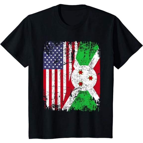 ROOTS | Half American Flag | US BURUNDI FLAG T-Shirt