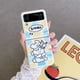 thumbnail image 1 of Funda de teléfono coreana con colgante de cuentas para Samsung Galaxy Z Flip 4 3 z flip3 Flip4 5G, Fundas protectoras con dibujos de perros, Funda dura Fivean unisex, 1 of 2