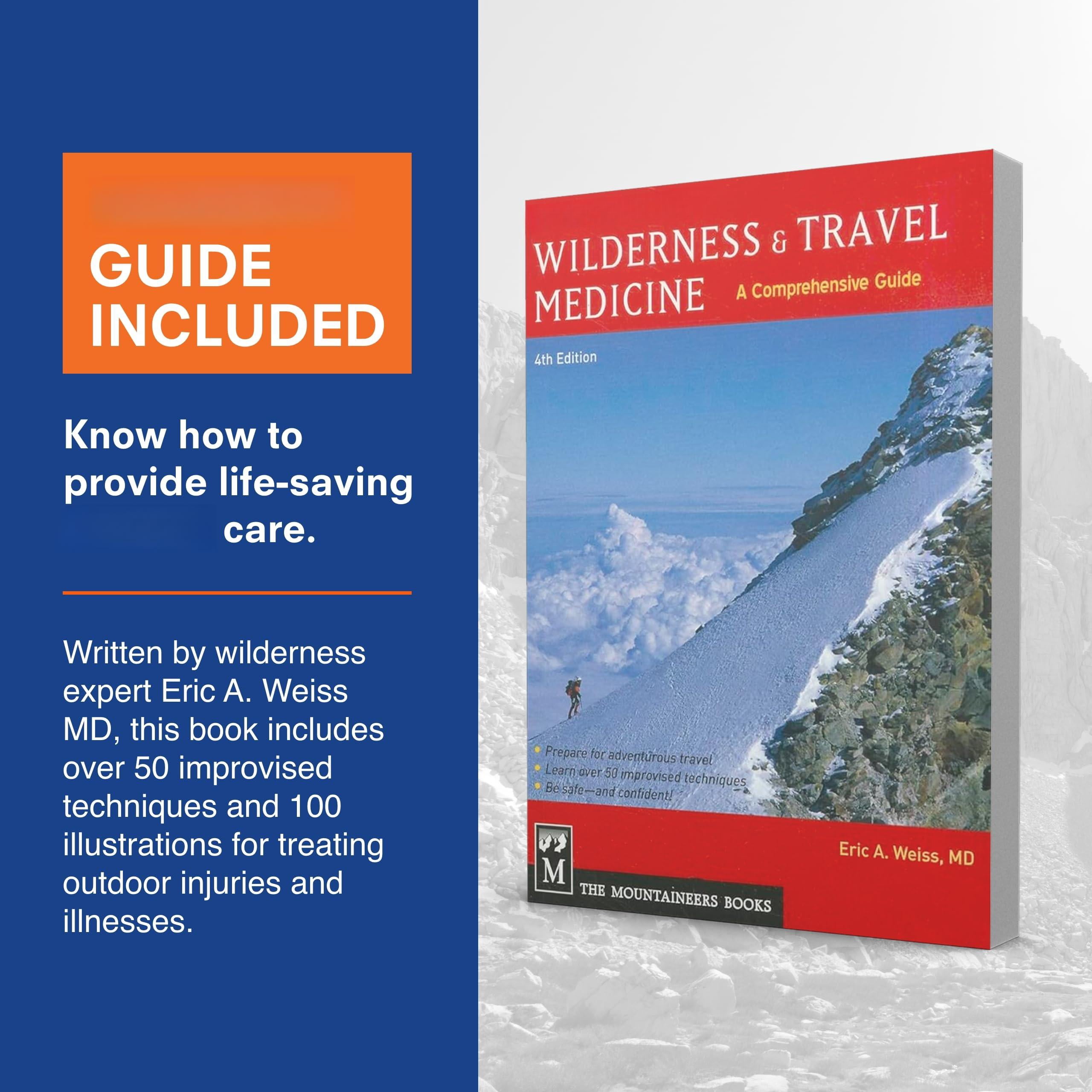 Mountain Series Kit - Hiker Emergency First Aid For 2 People 2 Days Comes With A Trauma Pad  Guide Book & More
