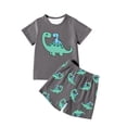 thumbnail image 3 of Ensemble Garçon Imprimé T-Shirts à Manches Courtes Shorts Col Ras du Cou Tenue d'Été Mignonne Tenues Garçon 4-5 Ans, 3 of 3
