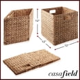 thumbnail image 3 of Casafield 12" x 12" Water Hyacinth Storage Baskets, Cinnamon - Set of 6 Collapsible Cubes, Handwoven Organizer BIns for Bathroom, Bedroom, Laundry, 3 of 8