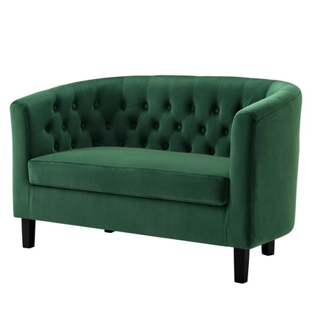 Loveseat Sofa, Velvet, Green, Modern Contemporary Urban Design, Living Lounge Room Hotel Lobby Hospitality