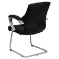 thumbnail image 3 of Black Leather Executive Side Reception Chair with Silver Sled Base, 3 of 5