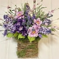 thumbnail image 5 of Casaio Lavender Artificial Flowers Hydrangea Door Hanger Basket Wreath 2024 Newest Wildflowers Door Hanging Basket Wreath Front Door Artificial Spring And Summer Wreath Welcome Sign Home Porch Far, 5 of 7