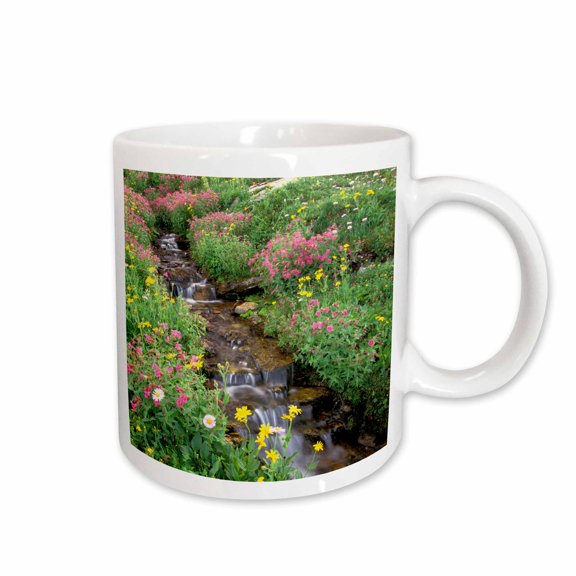 3drose, Montana, Glacier National Park. Wildflowers, Creek - Us27 Gje0038 - Gavriel Jecan, 11oz Mug