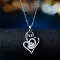 thumbnail image 4 of Dengmore Necklaces Mother's Day Female Heart Necklace Exquisite Silver Plated Love Clavicle Chain, 4 of 6