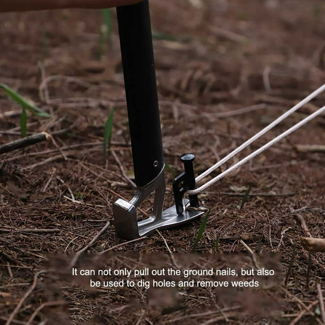 Tente Marteau Clou Extracteur de Camping Outils de Fabrication Fine Main Ferme Structure Haute Résistance Poignée Multifonctions Équipement de Randonnée Peg Pullers Vert