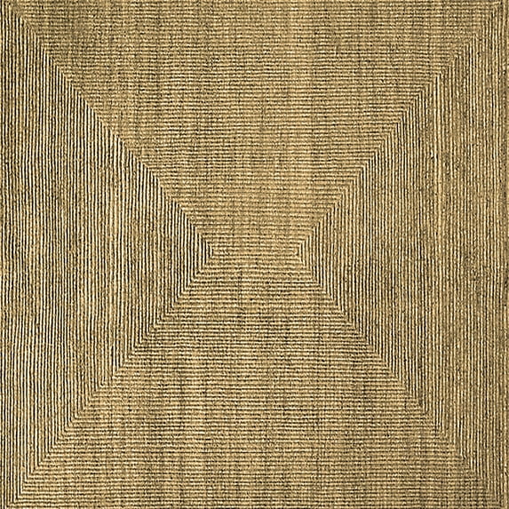 Ahgly Company Indoor Square Oriental Brown Industrial Area Rugs, 7' Square