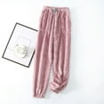 thumbnail image 2 of Womens Winter Warm Pants Fashion Flannel Thickened Velvet Homewear Pajama Pants, 2 of 3
