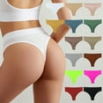thumbnail image 1 of dianhelloya Women Briefs Super Breathable Soft Solid Color Mid Waist G-string Sports Triangle Shape Anti-septic Underpants Inner Wear Clothes, 1 of 8