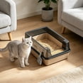 thumbnail image 5 of Blateno Semi Enclosed High Sides Cat Litter Box with Litter Scoop, Anti-Splash Detachable Plastic Kitten Toilet, Odor Control Filter Mat Large Capacity Litter Pan for Indoor Cats, 5 of 7
