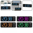 thumbnail image 3 of 1 Pcs Blue Light Digital LED Large Display Wall Desk Alarm Clock with Calendar Temperature Date for Living Room, 3 of 8