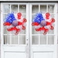thumbnail image 4 of Día de la Independencia Corona de flores de malla rojo blanco azul | Colgante de puerta de tela patriótica | Decoración exterior resistente a la intemperie de 15 pulgadas | Guirnalda de porche del 4, 4 of 8