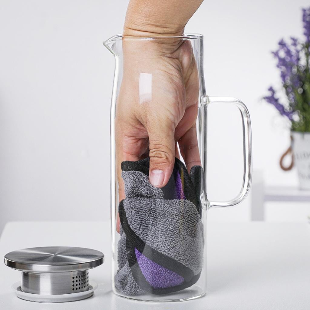 SDFGTstore Multifunctional Glass Pitcher Borosilicate Carafe for Hot and Cold Beverages Ideal for Iced Coffee Milk and More