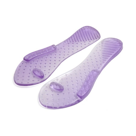 1 Pair Purple Fabric Surface Gel Comfort Women Feet Support Pads Shoes