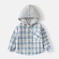 thumbnail image 3 of GYRATEDREAM Baby Toddler Boys Long Sleeve Shirt Flannel Buffalo Plaid Shirts Button Down Jacket Top Outfit Fall Winter Clothes for 7-8Y Blue, 3 of 9