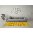 thumbnail image 3 of Ahgly Company Indoor Round Abstract Yellow Modern Area Rugs, 4' Round, 3 of 4