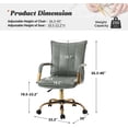 thumbnail image 4 of Tina's Home Faux Leather Office Chair Adjustable Swivel Desk Chair with Golden Legs and Arms Upholstered, Sage, 4 of 10