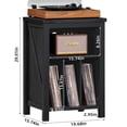 thumbnail image 4 of Record Player Stand with Vinyl Record Storage, Black Record Player Table Holds Up to 160 Albums, Large Wood Turntable Stand Cabinet Display Shelf for Living Room, Bedroom, Office, 4 of 6