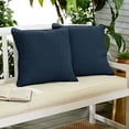 thumbnail image 2 of Set of 2 Navy Blue Corded Indoor and Outdoor Square Pillows, 18-Inch, 2 of 2
