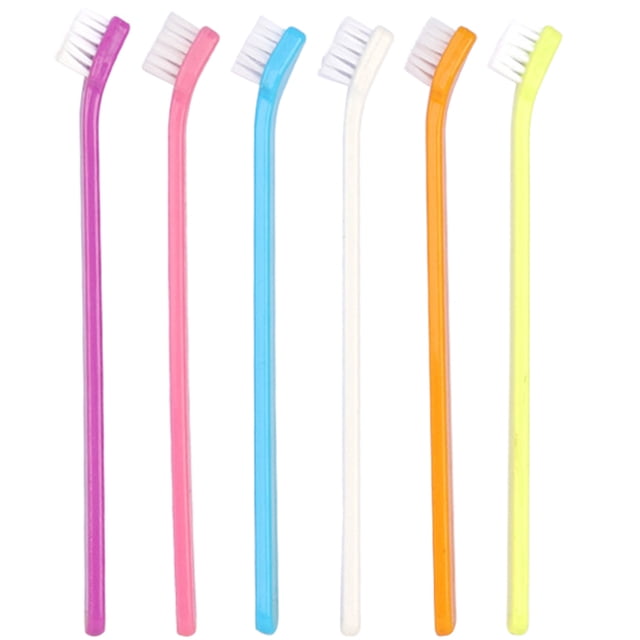 MasteelfCA 6pcs Household Pet Toothbrushes Portable Dog Toothbrushes Single-head Cat Toothbrushes