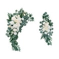 thumbnail image 1 of 2 piezas de flores de arco de boda, flores artificiales modernas, hojas , decoración de señal de bienvenida para recepción, día de San Valentín Blanco, 1 of 8